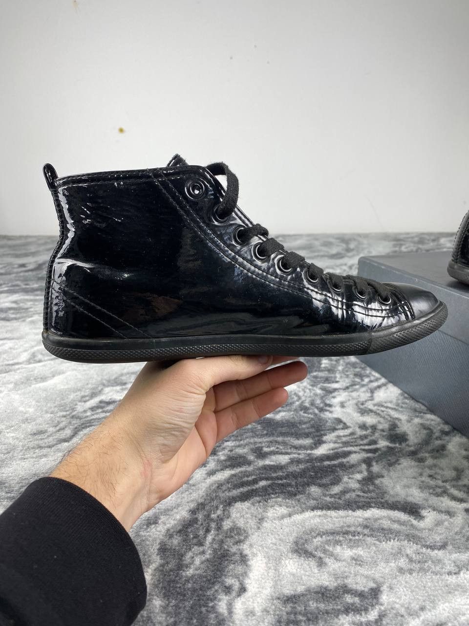 Prada Prada High Top Leather Sneaker Size US 8 / IT 38 - 12 Thumbnail