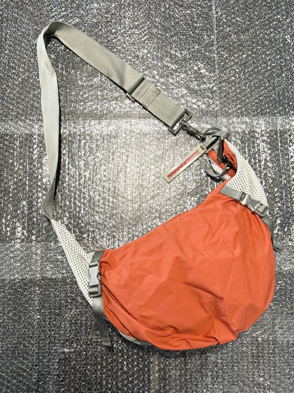 Prada Prada Sports Redline Early 2000’s Orange Mesh Sling bag Size ONE SIZE - 3 Thumbnail