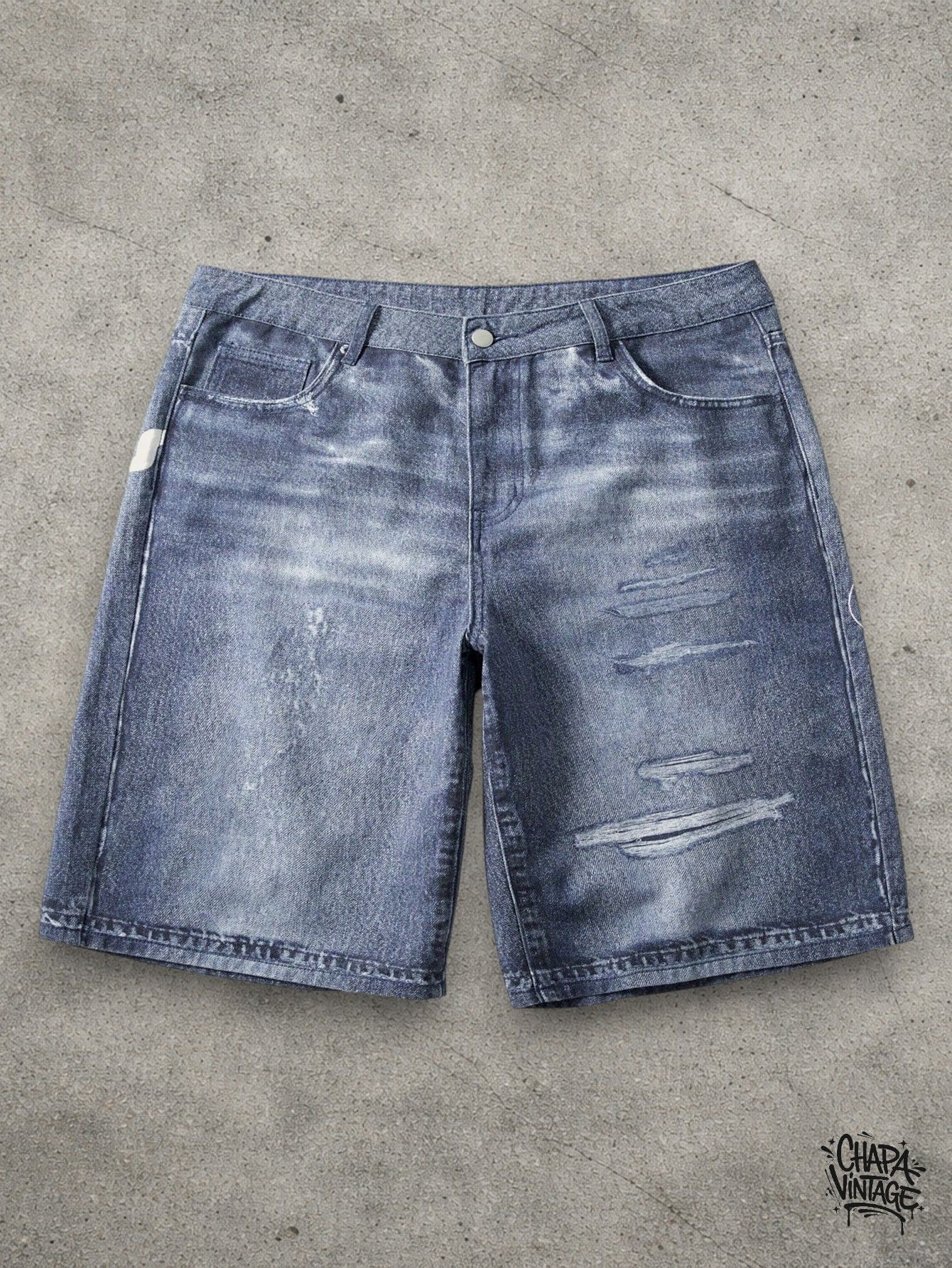 Vintage Washed skull denim shorts Size US 32 / EU 48 - 2 Thumbnail