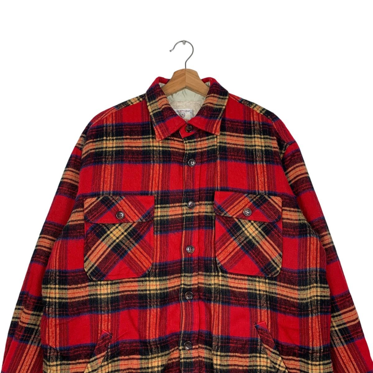 Flannel GARRISON Red Tartan Work Flannel Jacket #2112-C92 Size US M / EU 48-50 / 2 - 2 Thumbnail