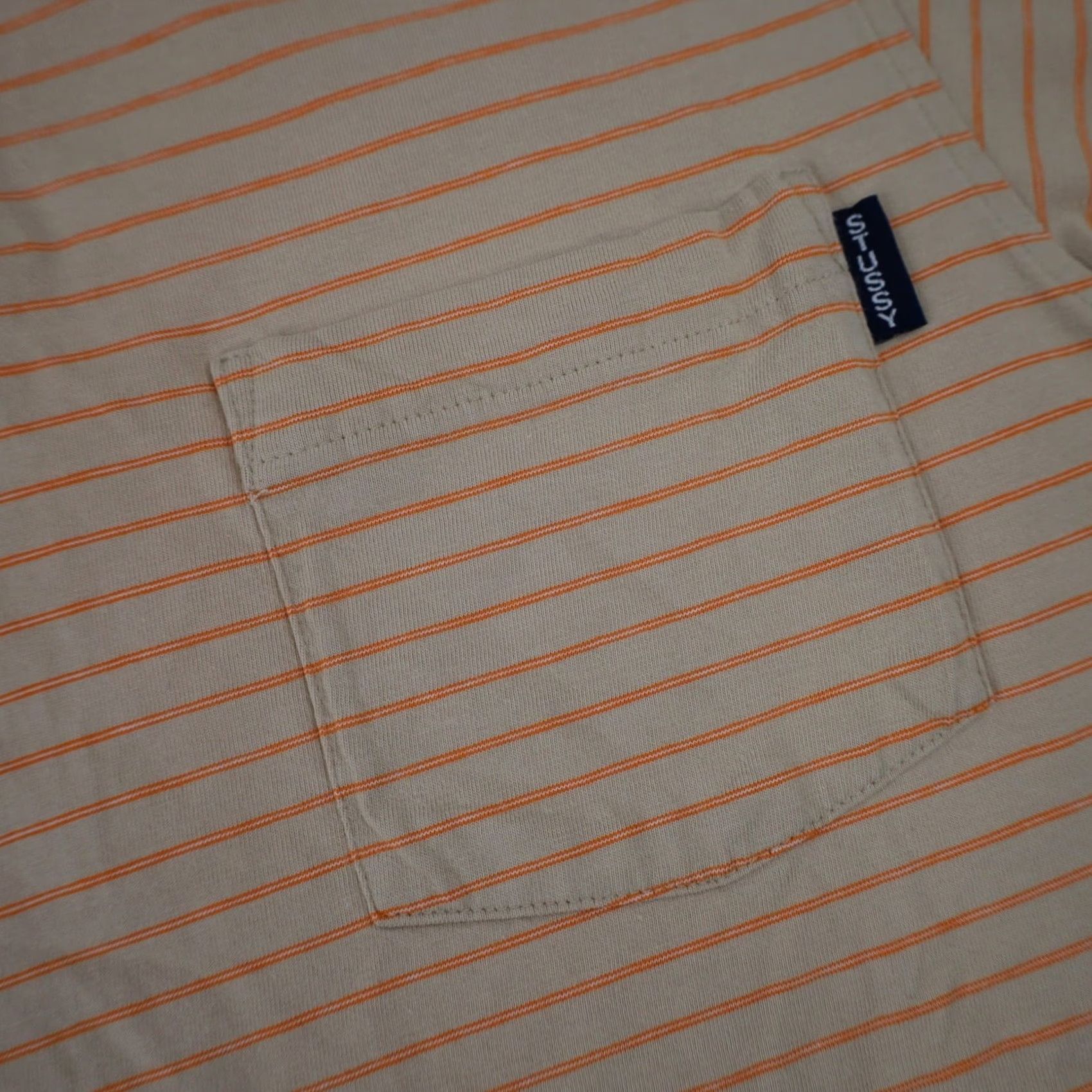 Vintage VINTAGE Stussy Striped Polo Shirt Mens Medium Tan M Shirt Mens Size US M / EU 48-50 / 2 - 4 Thumbnail