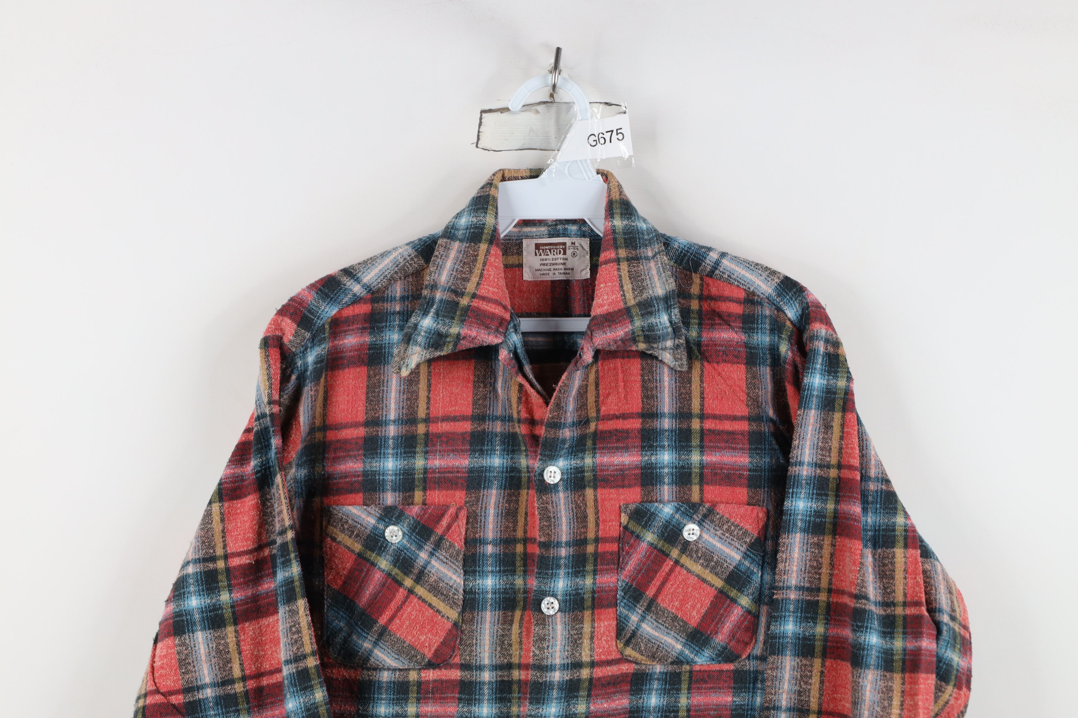 Vintage Vintage 70s Streetwear Flannel Collared Button Shirt Size US M / EU 48-50 / 2 - 2 Thumbnail