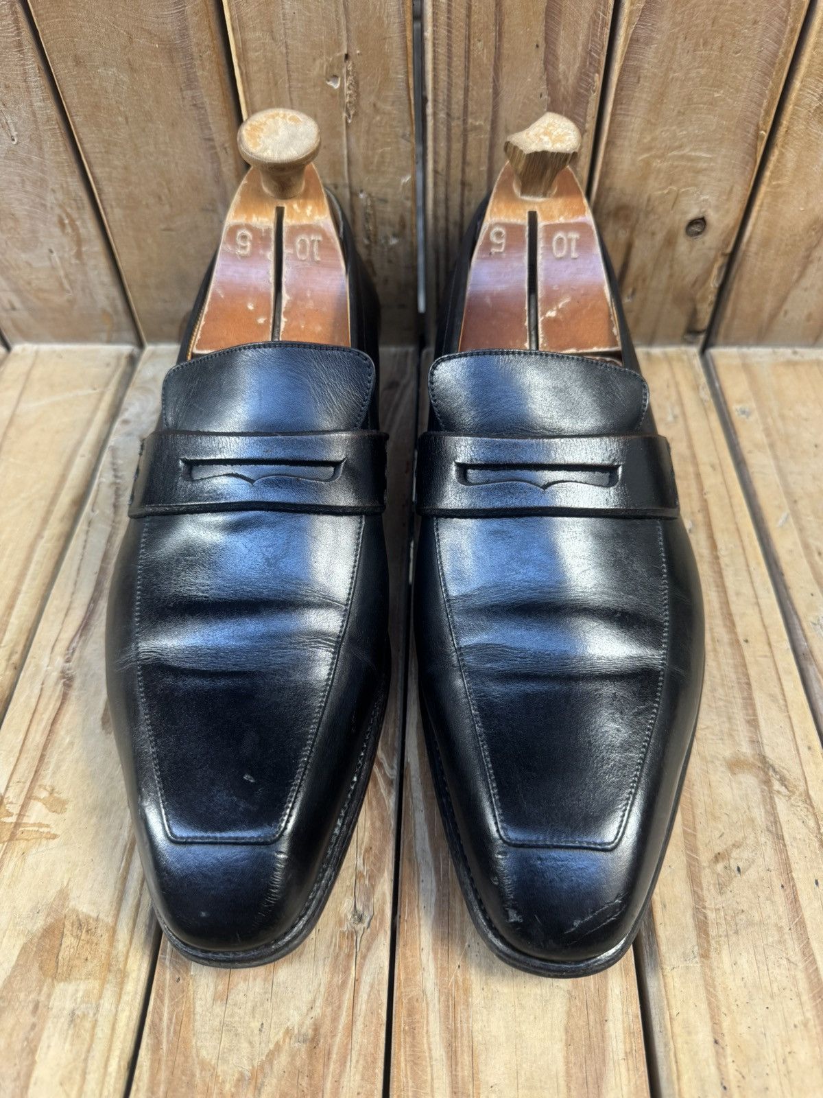 J.M. Weston J.M Weston Men’s Penny black Leather Loafers Sz Uk 8 E US 9 Size US 9 / EU 42 - 6 Thumbnail