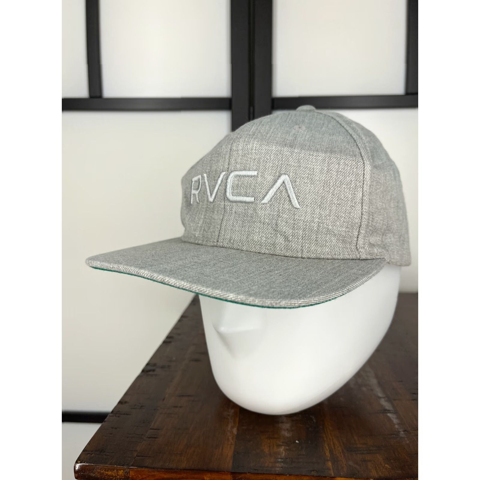 RVCA RVCA Hat Cap Snap Back Adult One Size Gray Embroidered Acrylic Wool Blend Skate 90s, Beach Mens Size ONE SIZE - 4 Thumbnail