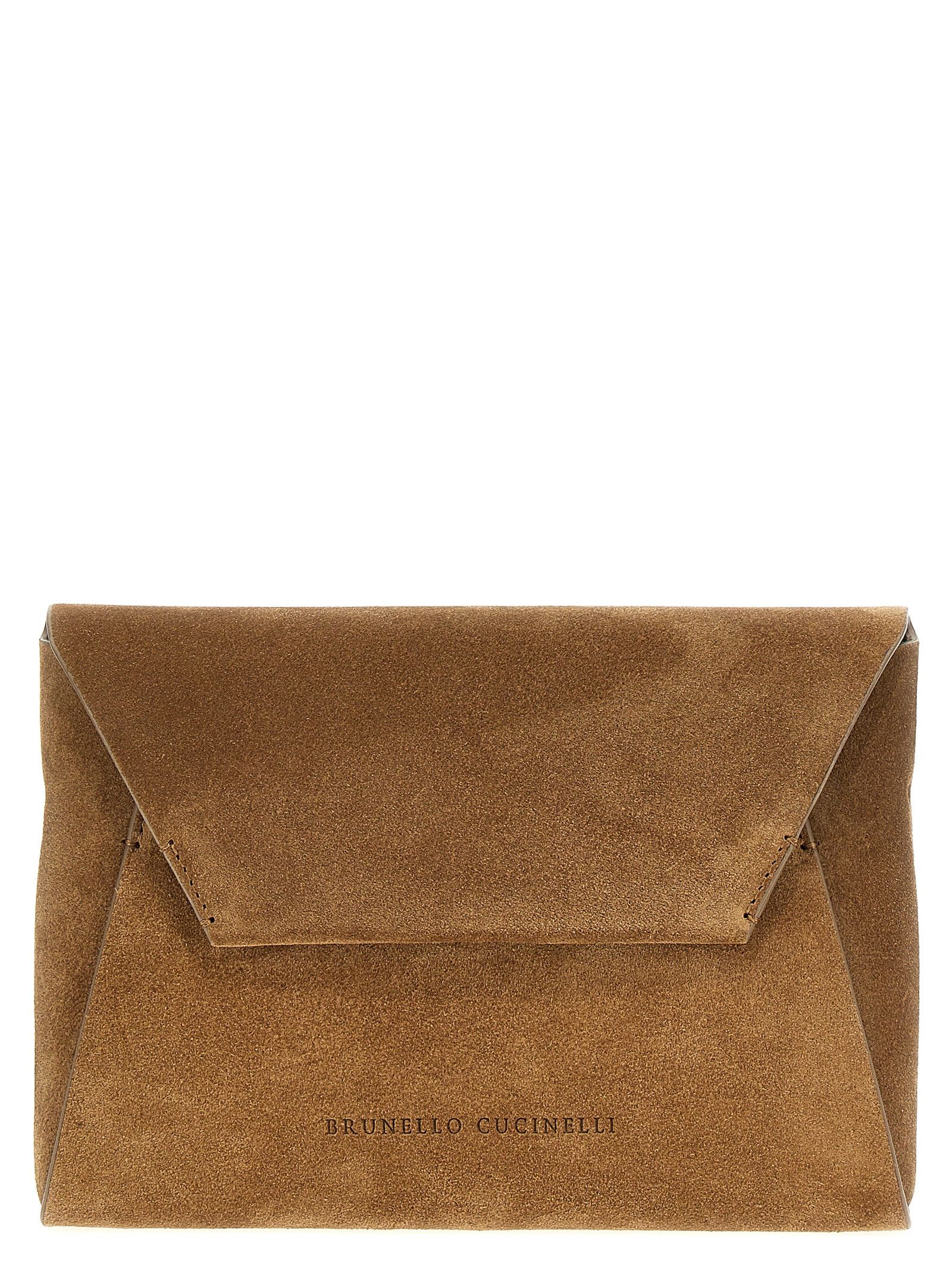 Brunello Cucinelli Monile Suede Clutch Bag Size ONE SIZE - 1 Thumbnail