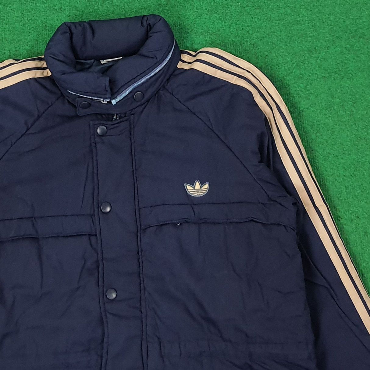 Adidas Vintage Rare 80s Adidas Jacket Three Stripe C268N6 Size US M / EU 48-50 / 2 - 2 Thumbnail