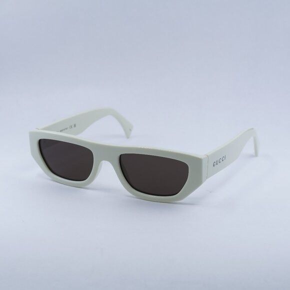 Gucci Gucci GG1134S 003 Sunglasses Ivory Rectangle Frame, Brown Size ONE SIZE - 1 Thumbnail