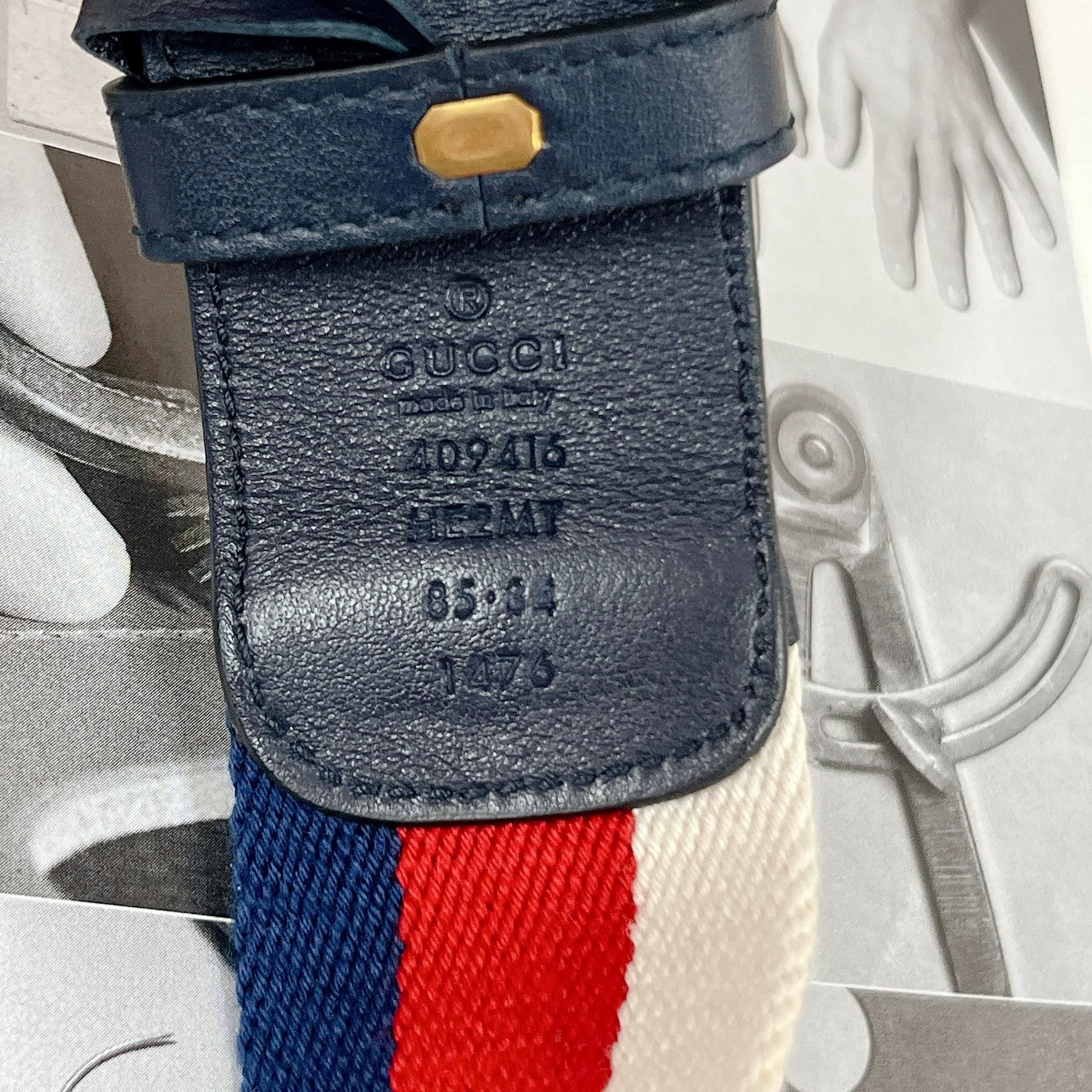 Gucci Gucci Double G color blocked fabric belt Size ONE SIZE - 4 Thumbnail