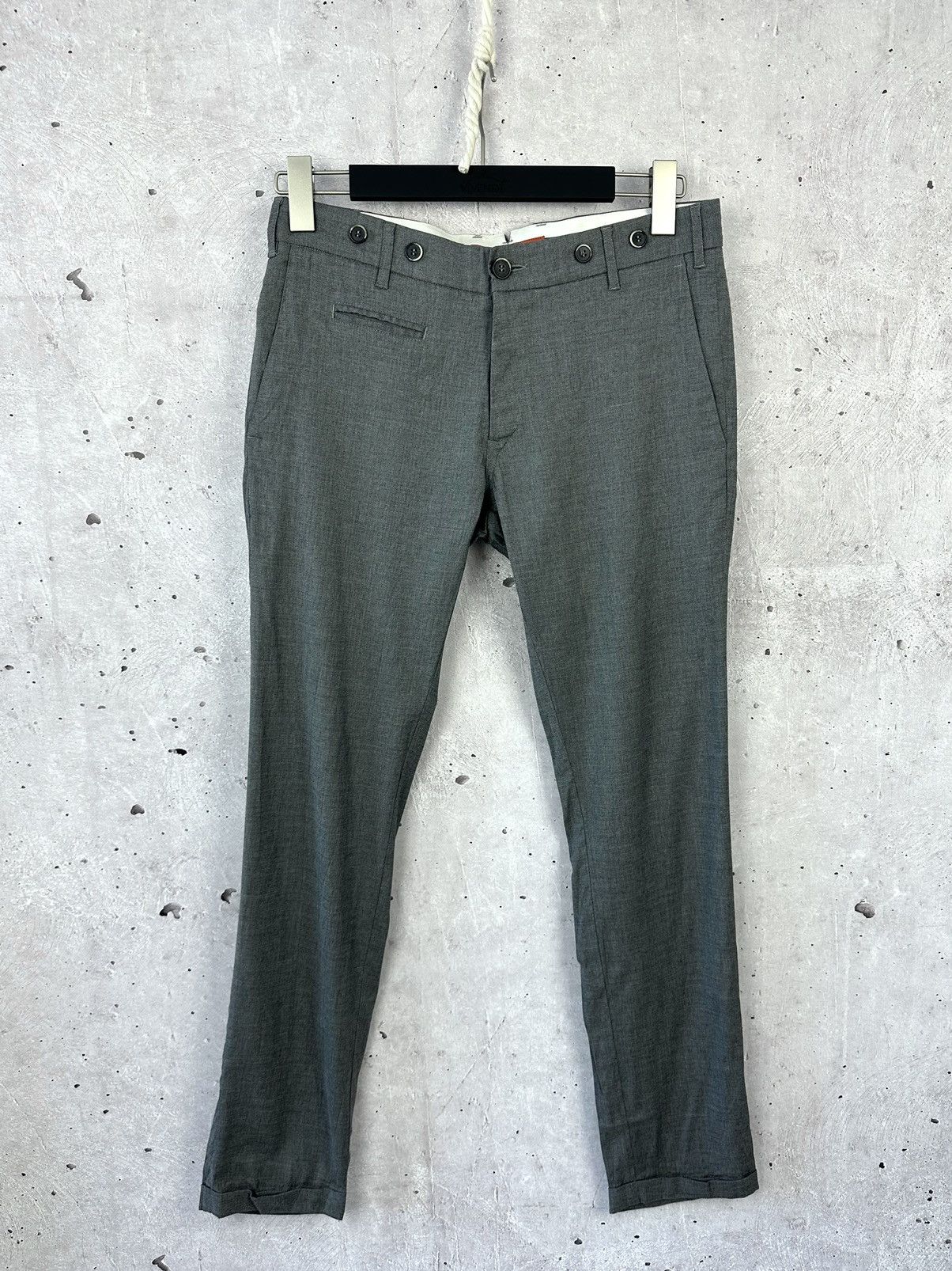 Barena Venezia Barena Venezia Grey Wool Made in Italy Buttons Chino Pants Size 30" / US 8 / IT 44 - 1 Thumbnail