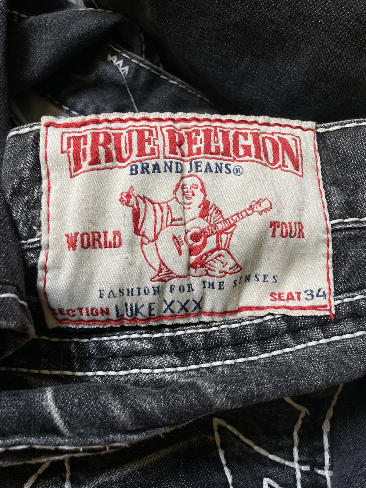 True Religion × Vintage Rare crazy y2k black True Religion Luke XXX jeans pants Size US 34 / EU 50 - 3 Thumbnail