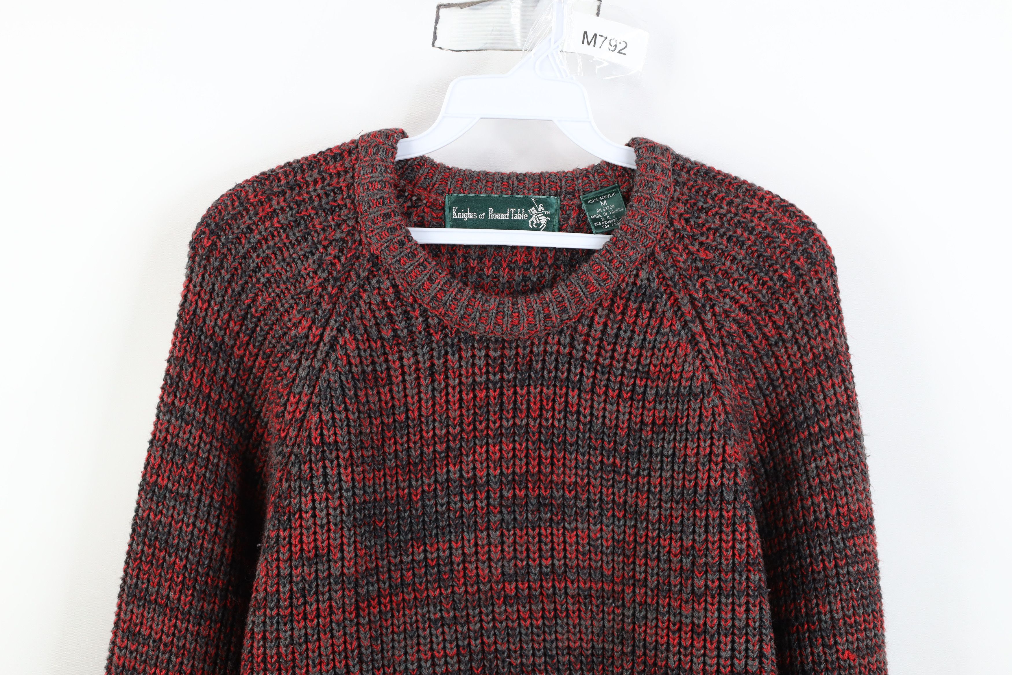 Vintage Vintage 90s Streetwear Ribbed Knit Crewneck Sweater Red Size US M / EU 48-50 / 2 - 2 Thumbnail