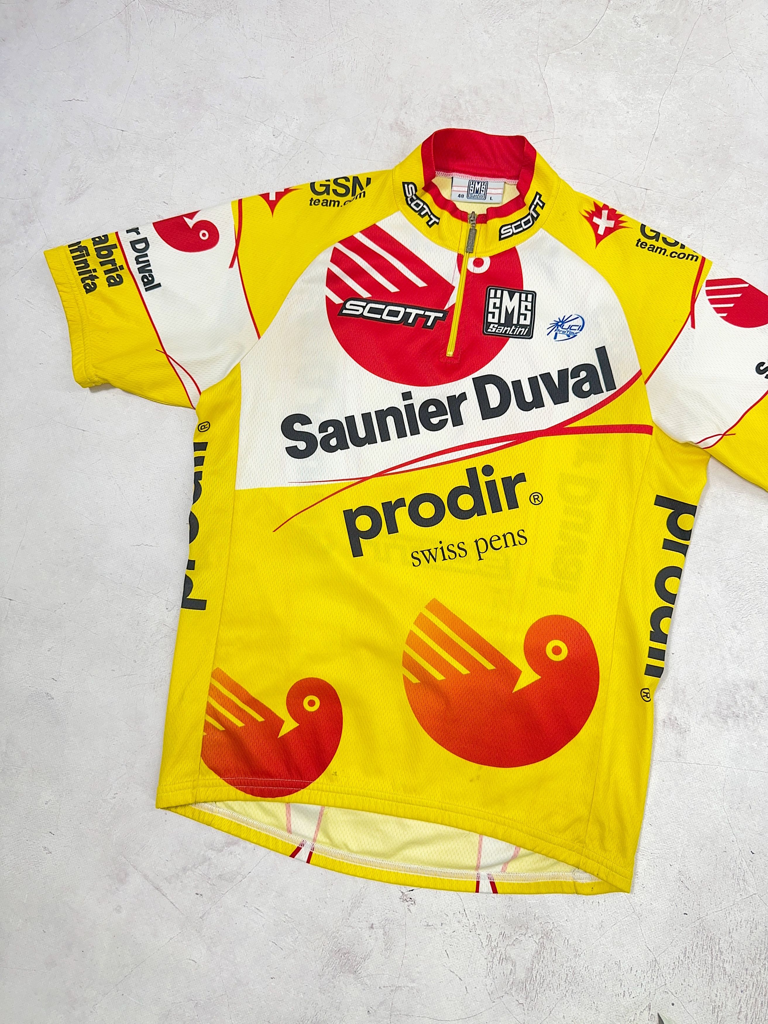 Vintage Vintage Santini Cycling Jersey 2006 Saunier Duval Prodir Size US M / EU 48-50 / 2 - 2 Thumbnail