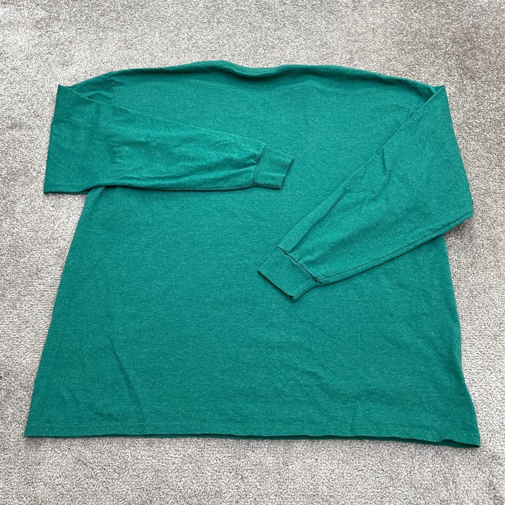 Fruit Of The Loom Fruit Of The Loom Basic Long Sleeve Shirt Mens XL Green Crew Neck Cotton Tee Top Size US XL / EU 56 / 4 - 2 Thumbnail