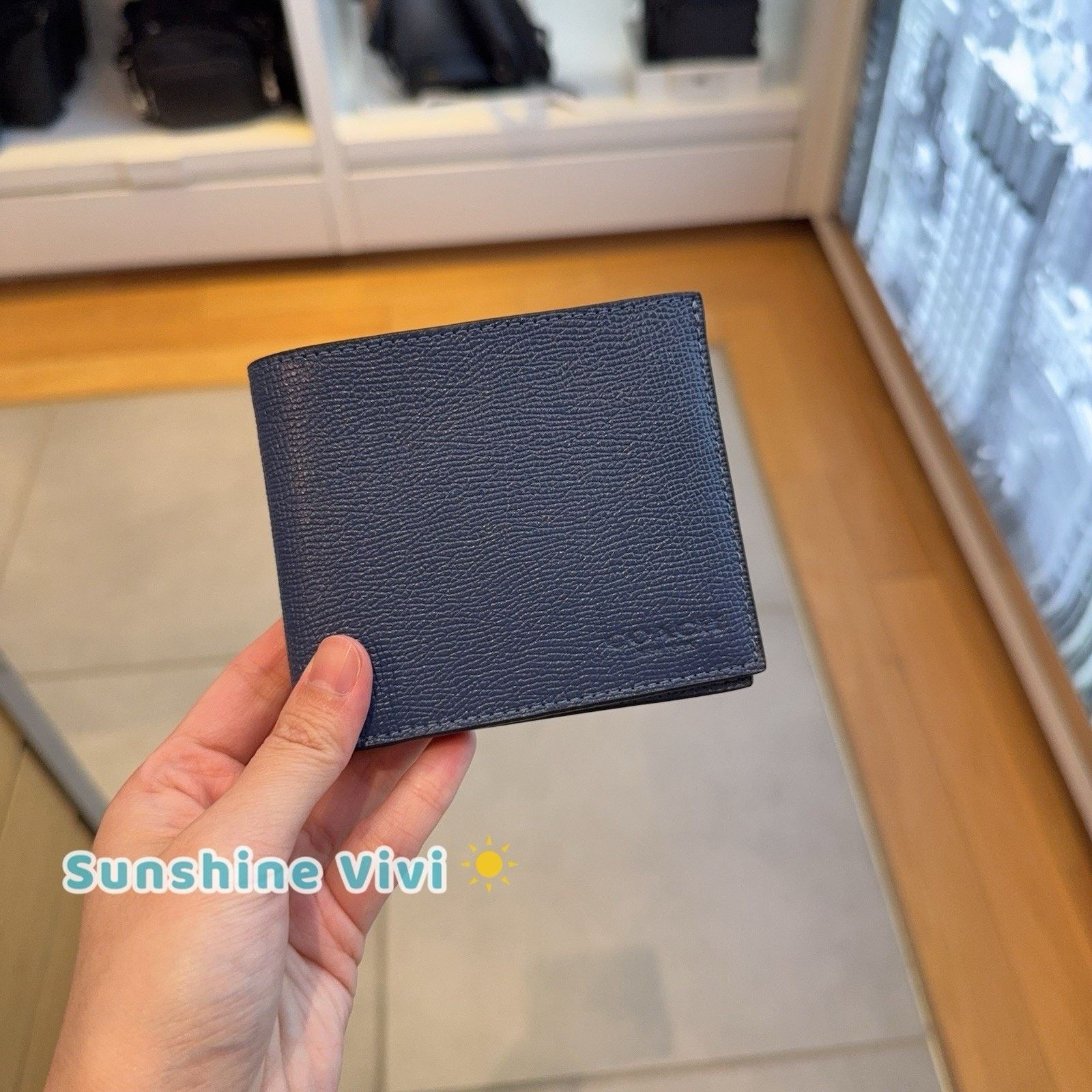 Coach NWT Coach Men Id Billfold Wallet CEB80 leather True Blue Size ONE SIZE - 1 Thumbnail