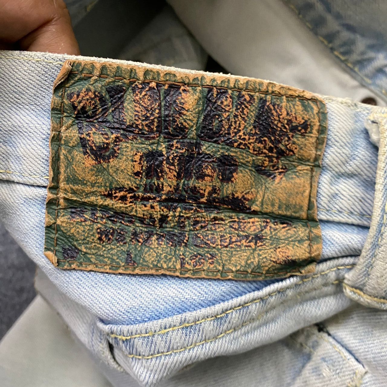 Blue Blue Japan Vintage 90s Blue Blue Japan Selvegde Patchwork Denim Size US 29 - 16 Thumbnail