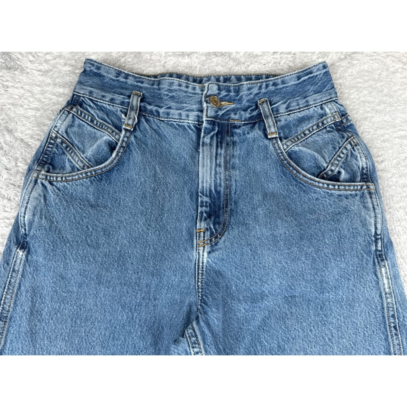 Forever 21 VINTAGE Forever 21 Women's Wide Leg Jeans 25 Blue Denim High Rise Cotton Blend 30 in Inseam Size 42" / US 20 - 4 Thumbnail