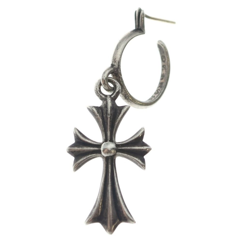 Chrome Hearts Chrome Hearts Silver Tiny CH Cross Hoop Earring Size ONE SIZE - 1 Thumbnail