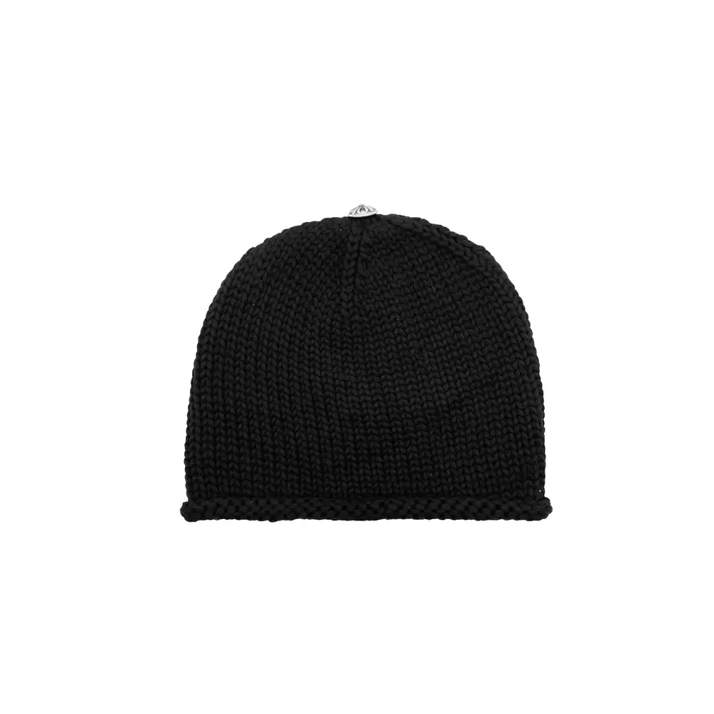 Chrome Hearts Chrome Hearts Cashmere Cross Leather Patch Black Beanie Size ONE SIZE - 2 Thumbnail
