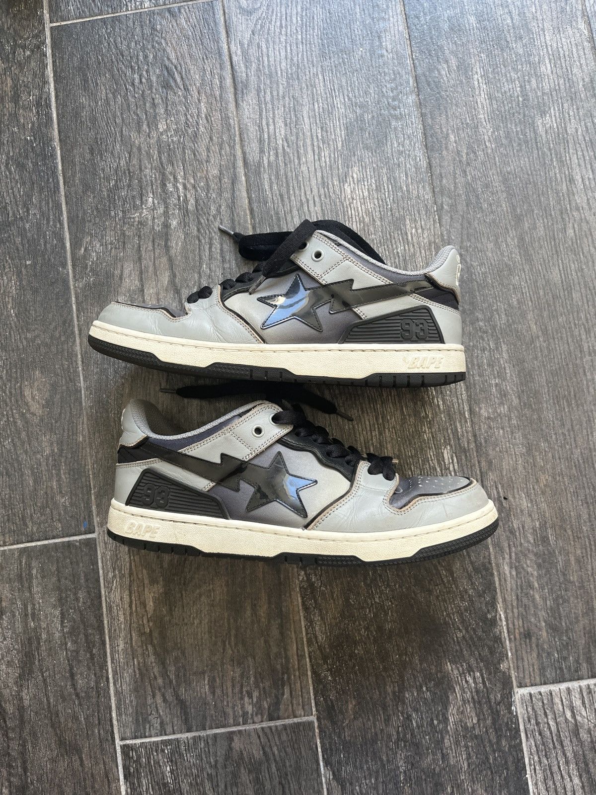 Bape Bape Sk8 Sta Grey and Black Size US 8.5 / EU 41-42 - 3 Thumbnail
