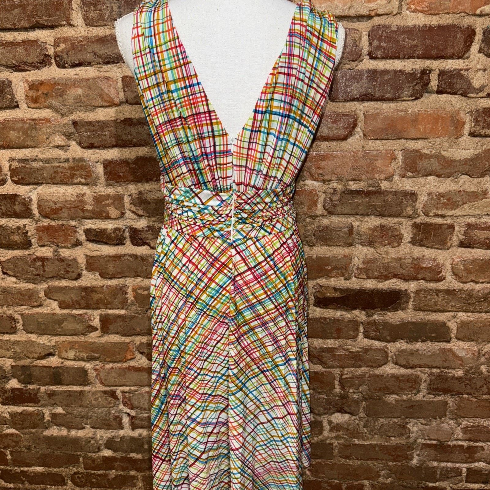Other Vintage Suzi Chin Maggie Boutique Midi Sz 8 Rainbow Plaid Size M / US 6-8 / IT 42-44 - 5 Thumbnail