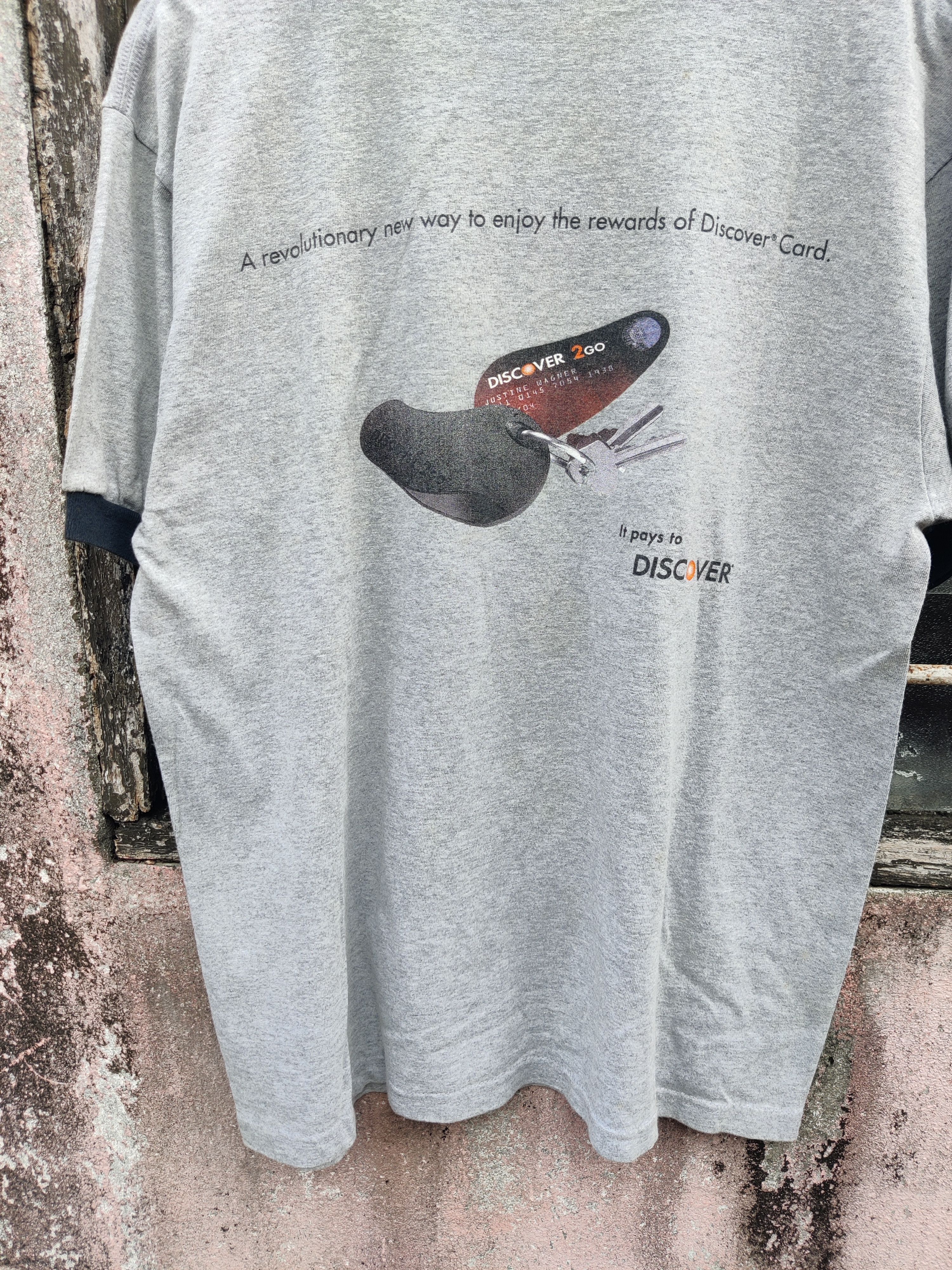 Vintage Vintage Discover 2Go Credit Card Promo Ringer Shirt Size US M / EU 48-50 / 2 - 4 Thumbnail