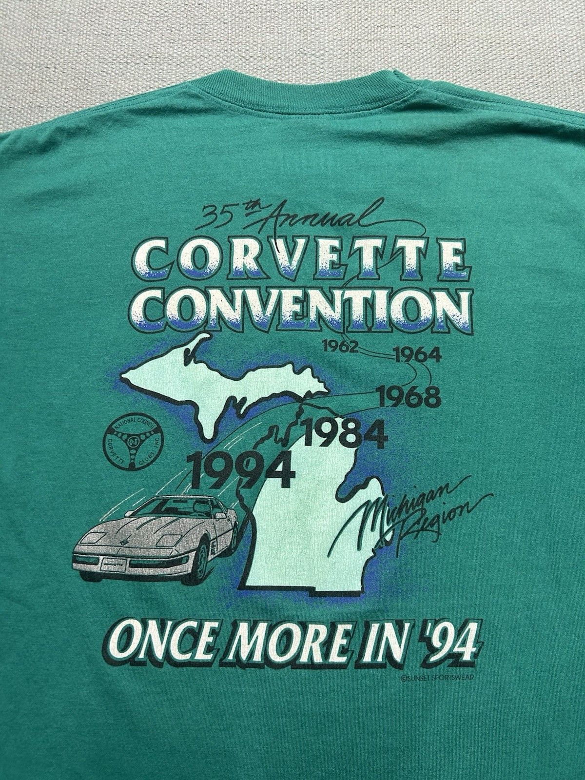 Vintage Vtg 90s t shirt corvette convention Michigan car 1994 large Size US L / EU 52-54 / 3 - 2 Thumbnail