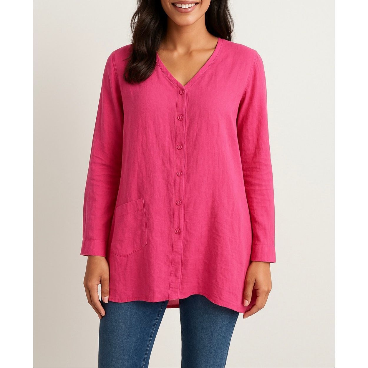 FLAX Flax NWOT button front linen pink jacket shacket size Small Size S / US 4 / IT 40 - 1 Thumbnail