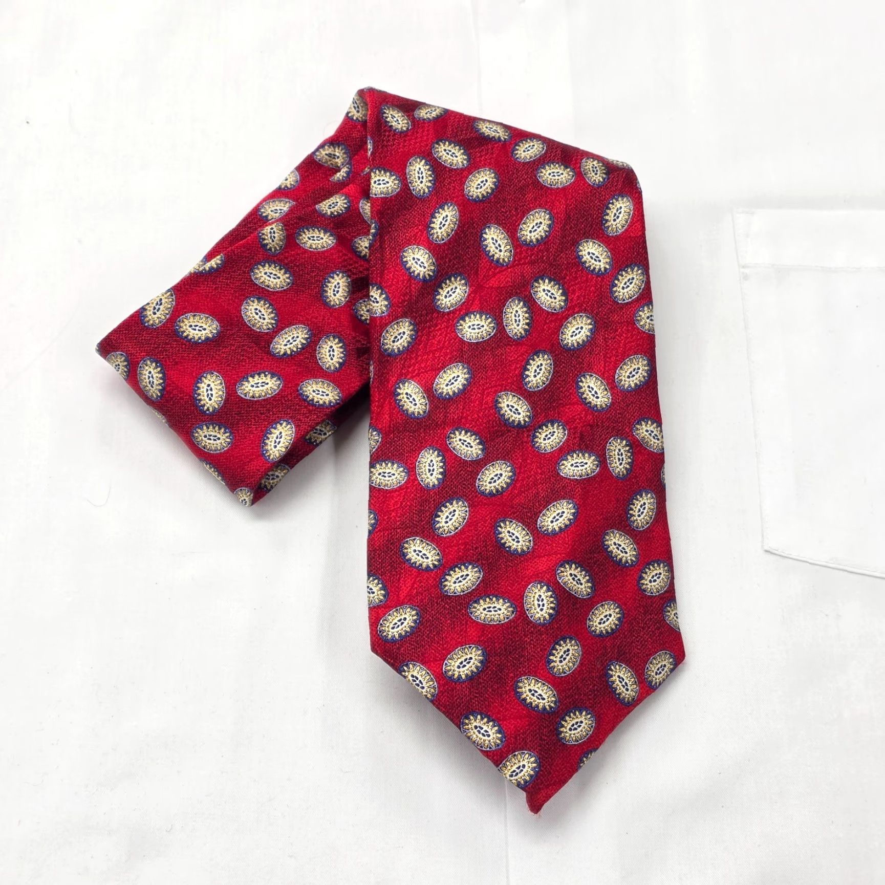 Robert Talbott Robert Talbott Studio Necktie Mens Red Geometric Silk Tie Designer USA Size ONE SIZE - 3 Thumbnail