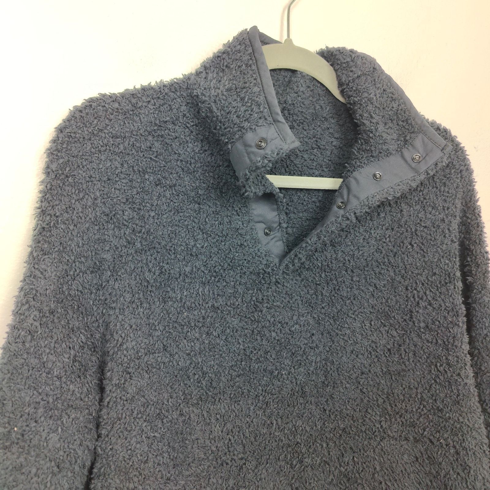 SKIMS Skims Cozy Knit Pullover L/XL Black Teddy 1/4 Snap Button Size XL / US 12-14 / IT 48-50 - 3 Thumbnail