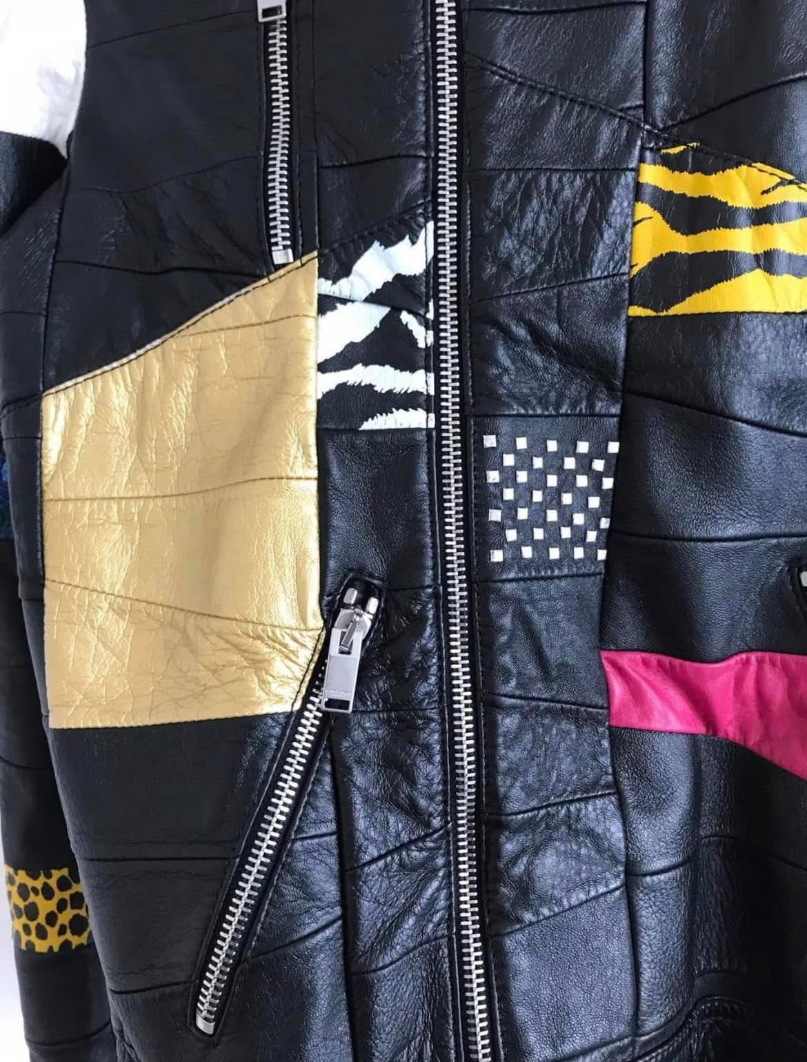 Hedi Slimane × Saint Laurent Paris 16SS Multicolor Patchwork Motorcycle Leather Jacket sz44 Size US S / EU 44-46 / 1 - 3 Thumbnail