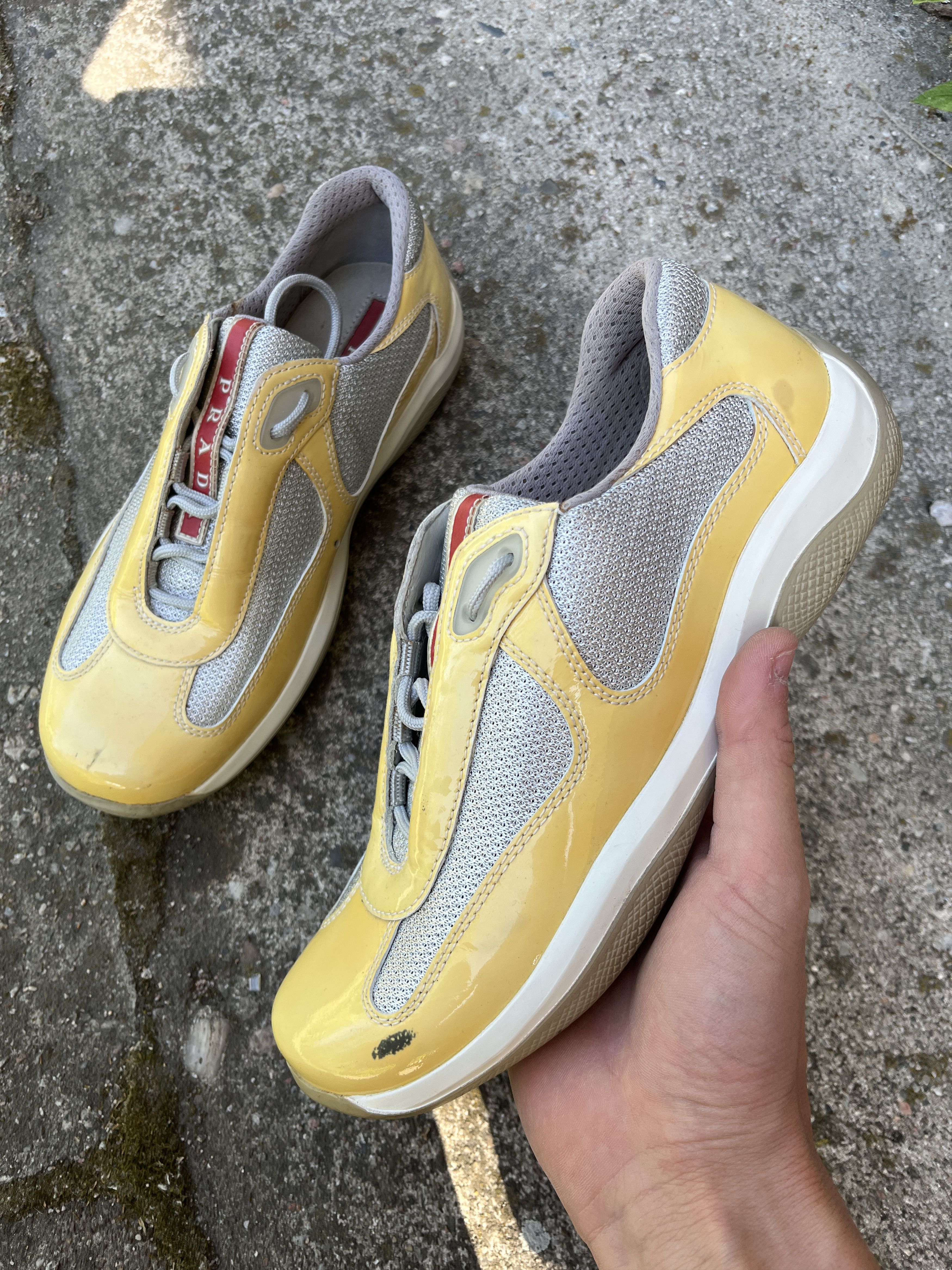 Prada prada americas cup sneakers patent leather yellow rossa 00s Size US 6 / IT 36 - 4 Thumbnail