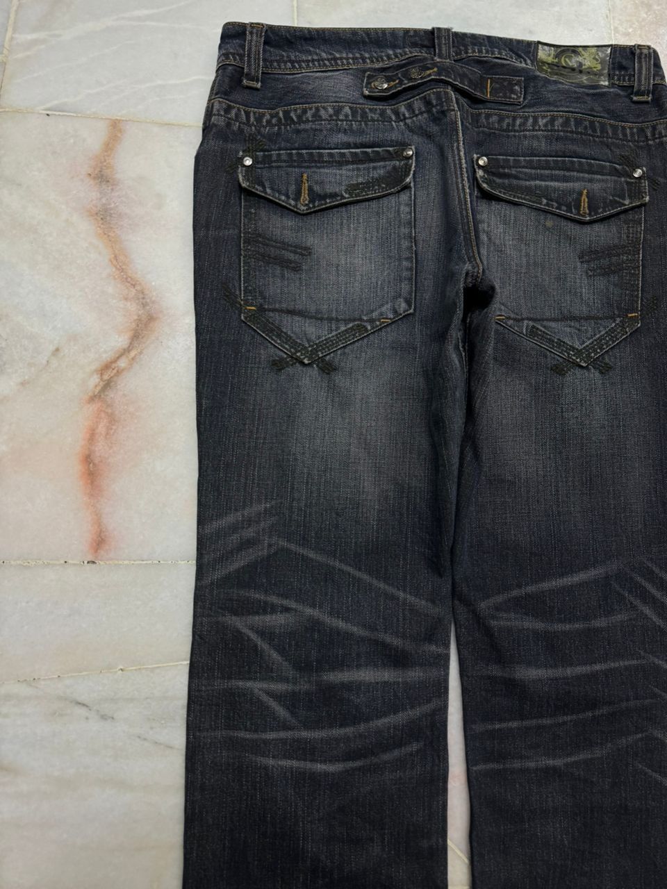 Japanese Brand 💥Insane💥Vintage Carnetdevol Rusty Mudwash Distress Dark Jean Size US 34 / EU 50 - 15 Thumbnail