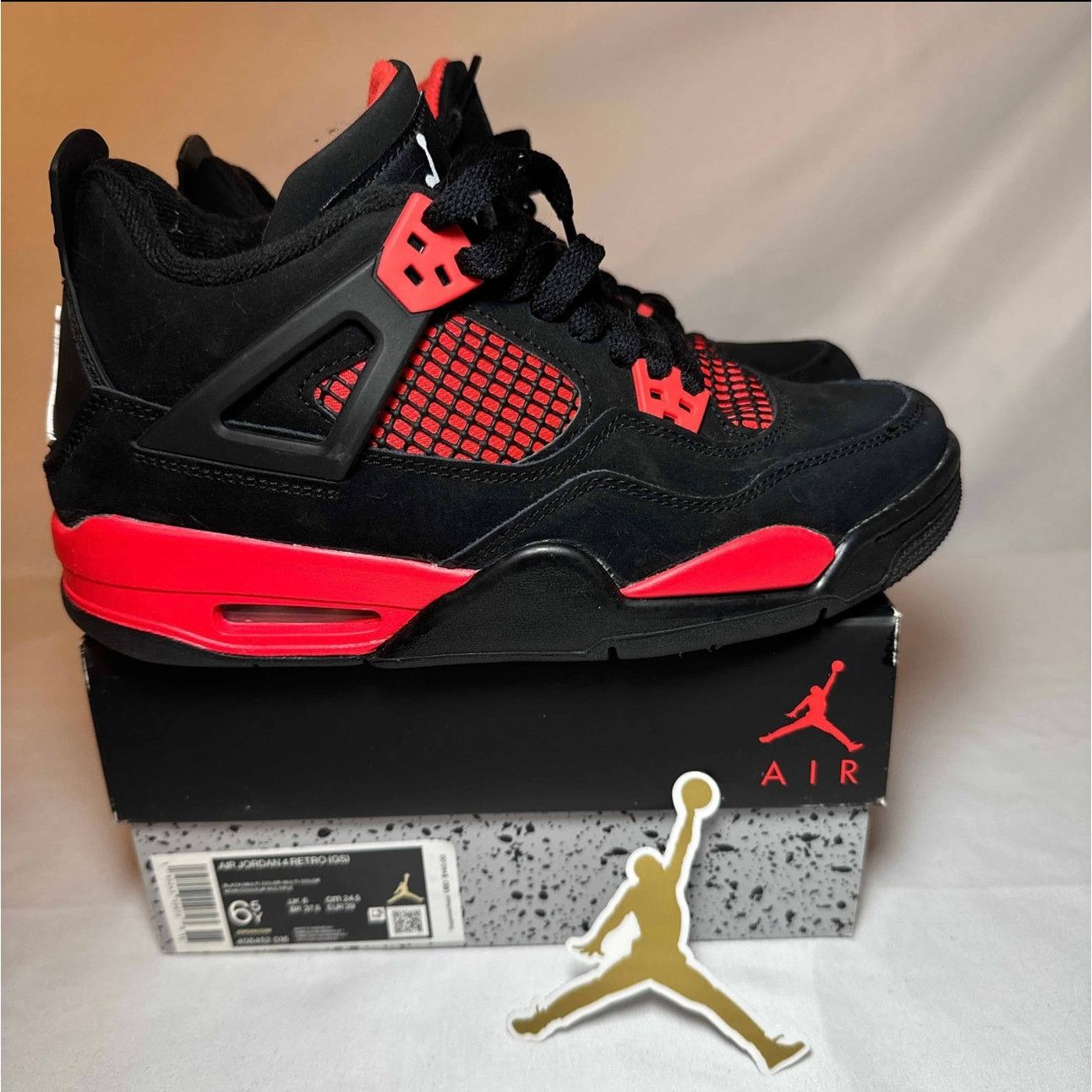 Size 6.5 - Nike Air Jordan 4 Retro GS Red Thunder