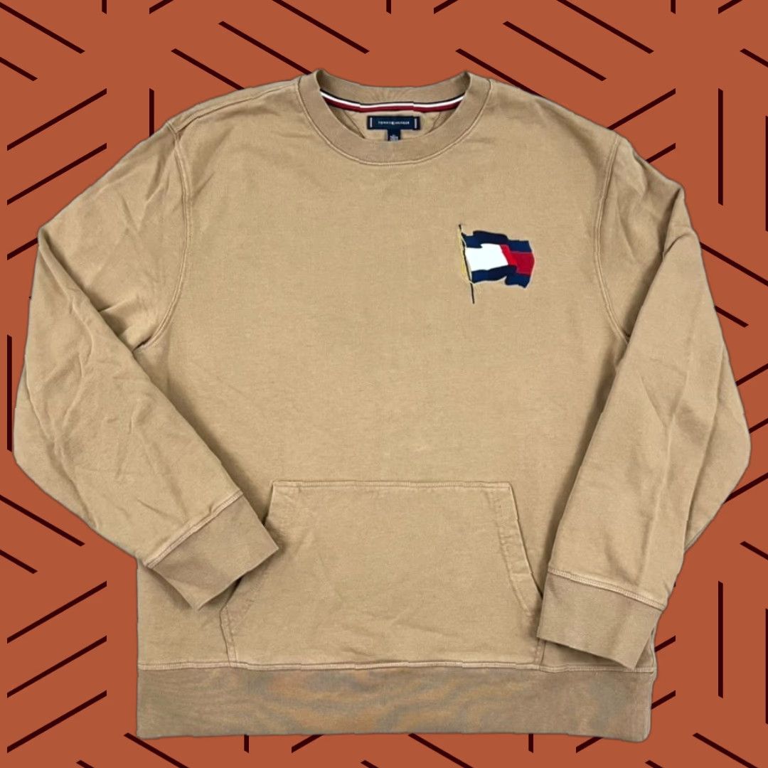 Tommy Hilfiger Tommy Hilfiger Sweatshirt Men XL Waving Flag Logo Crewneck Organic Cotton Casual Size US XL / EU 56 / 4 - 1 Thumbnail