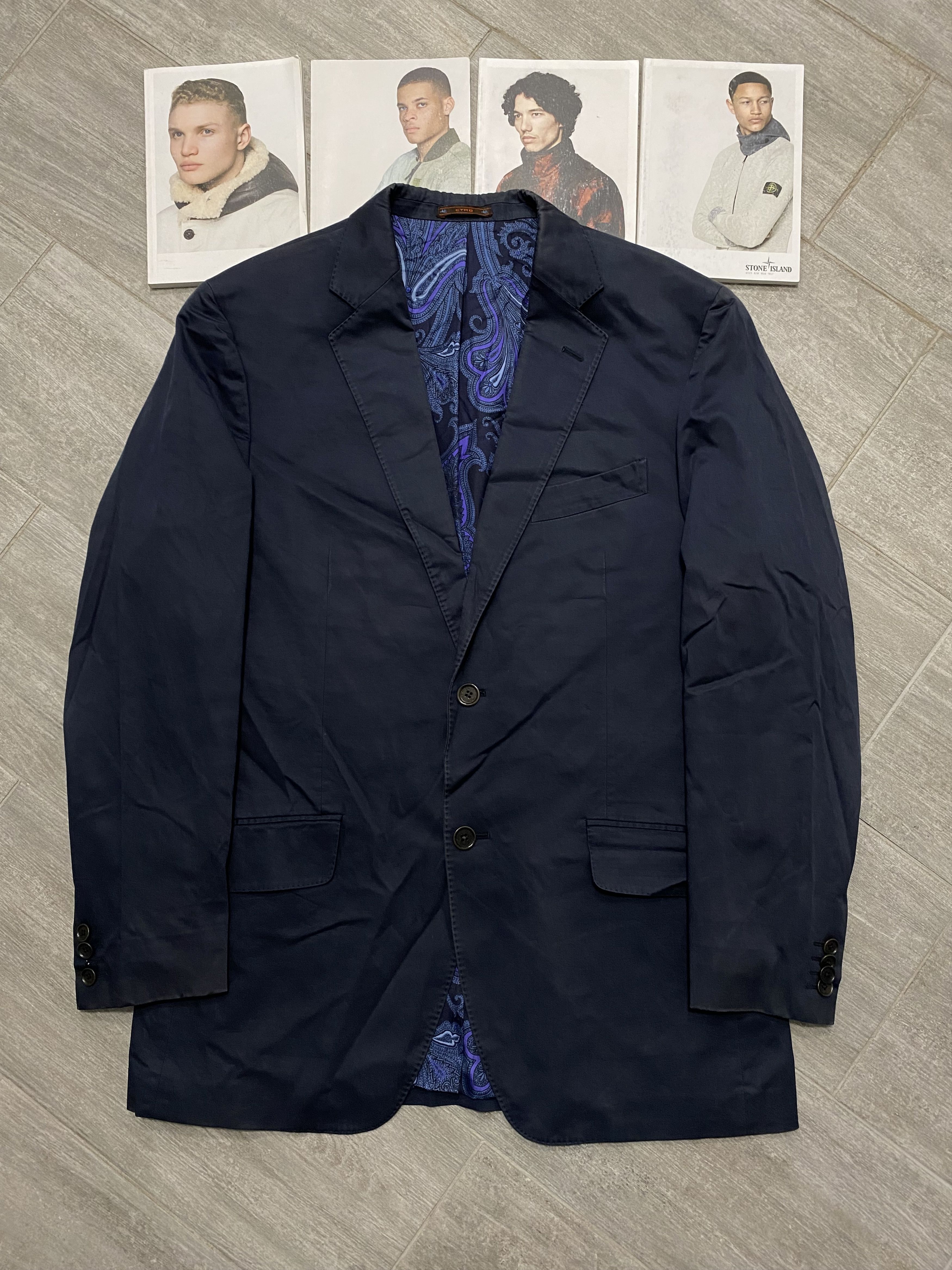 ETRO Milano Paisley Navy Suit Blazer Jacket