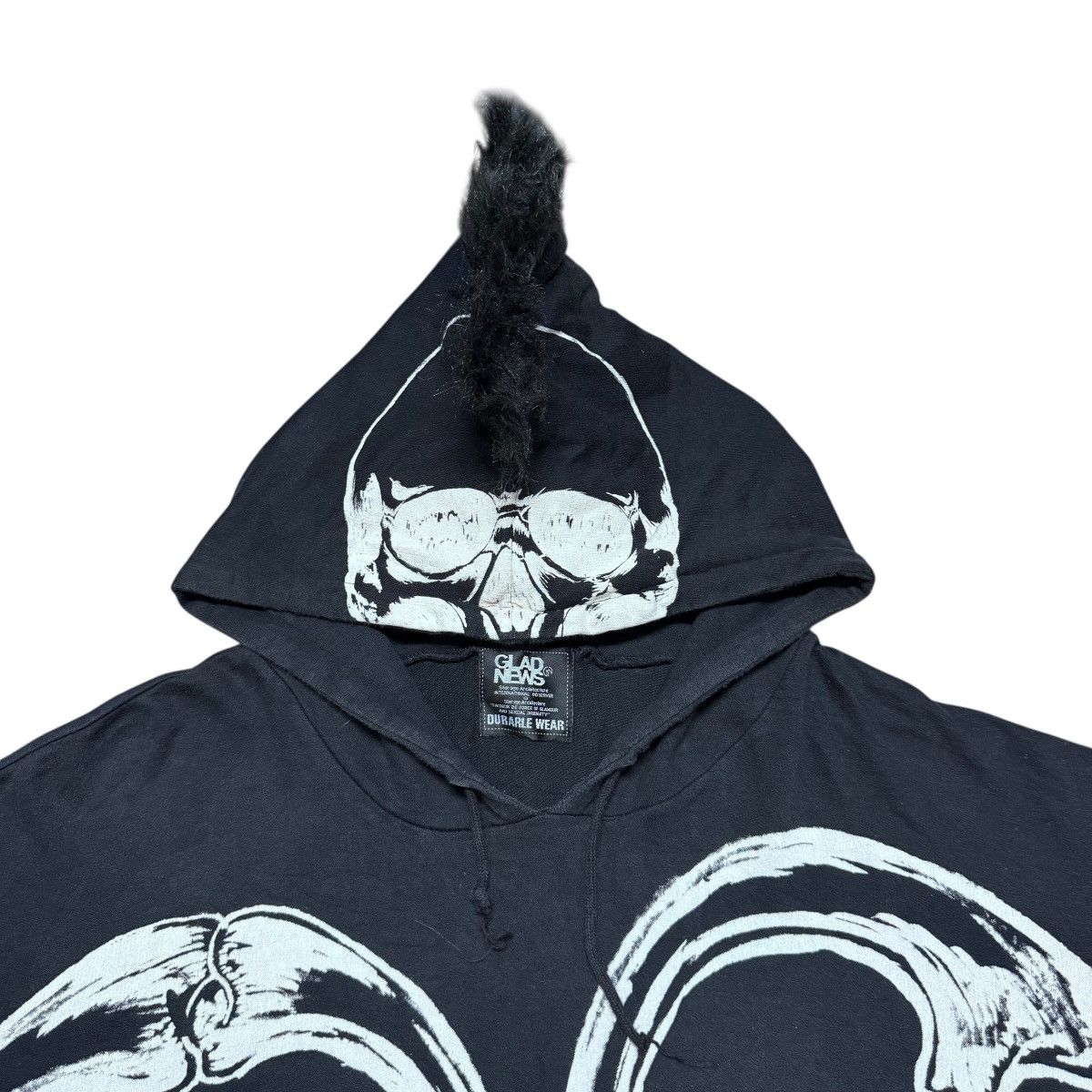Le Grande Bleu (L.G.B.) GLAD NEWS Mohawk Hoodie Rock Skull Size US M / EU 48-50 / 2 - 3 Thumbnail