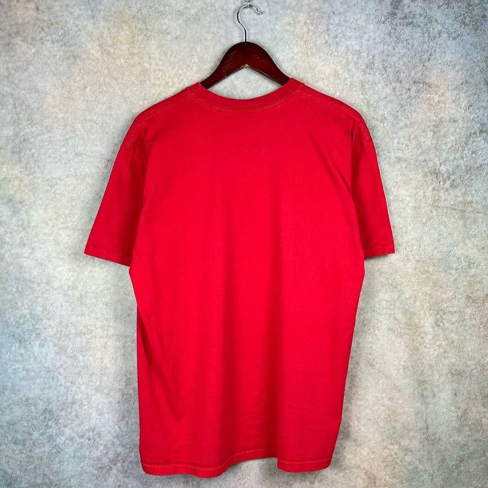 Nike × Vintage Vintage Nike Logo T Shirt Sz L Y2K Red Mini Swoosh Size US L / EU 52-54 / 3 - 3 Thumbnail