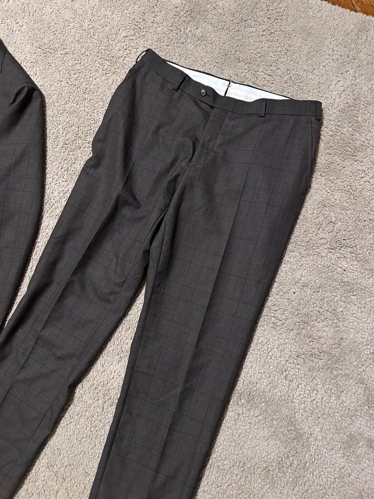 Suitsupply SUITSUPPLY SIENNA Mens Classic Brown Pure Lana Wool Suit Size 52R - 10 Thumbnail