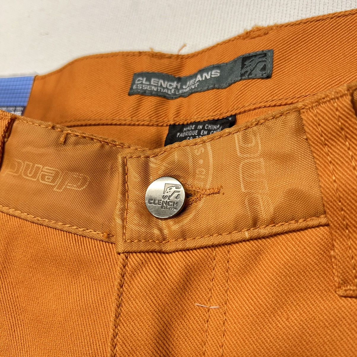 Clench × Vintage VTG Clench Jeans Orange Carpenter Denim Wide Baggy Skater Size US 32 / EU 48 - 7 Thumbnail