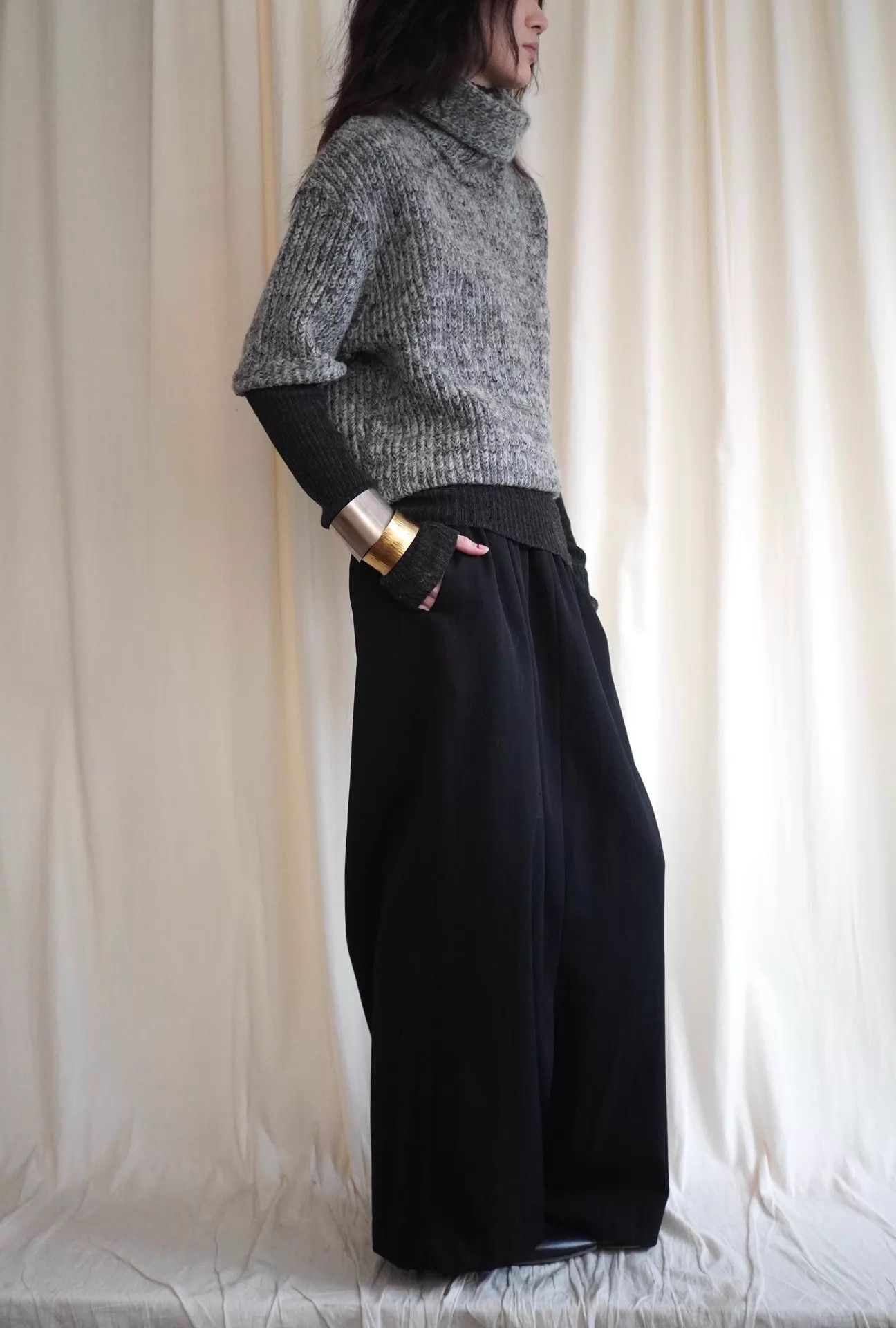 Y's Y's 2000s Short-Sleeve Turtleneck Chunky Knit Top M Size M / US 6-8 / IT 42-44 - 2 Thumbnail