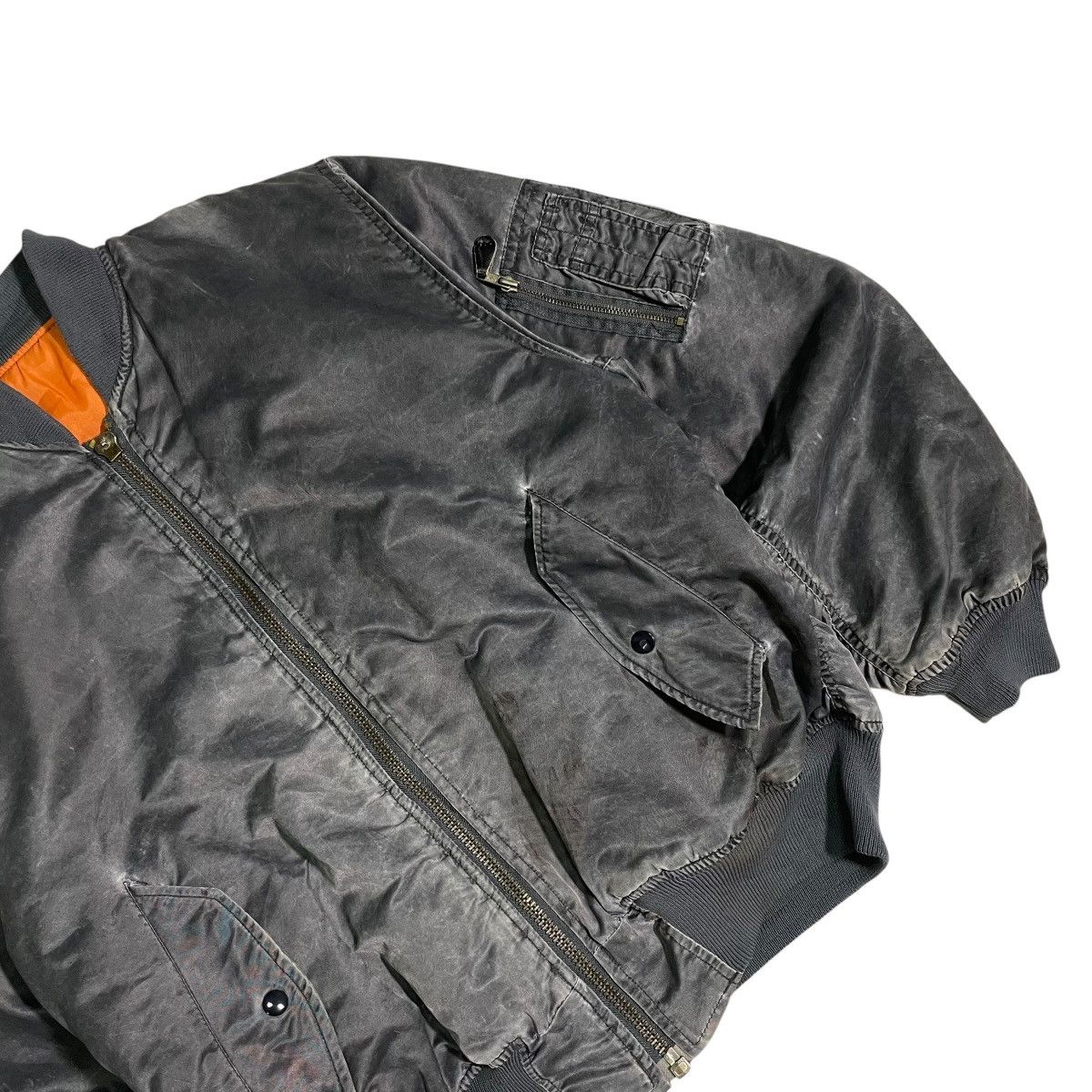 Avirex Vintage 90s MA-1 Bomber Jacket Sun Faded Trashed Distressed Size US M / EU 48-50 / 2 - 2 Thumbnail