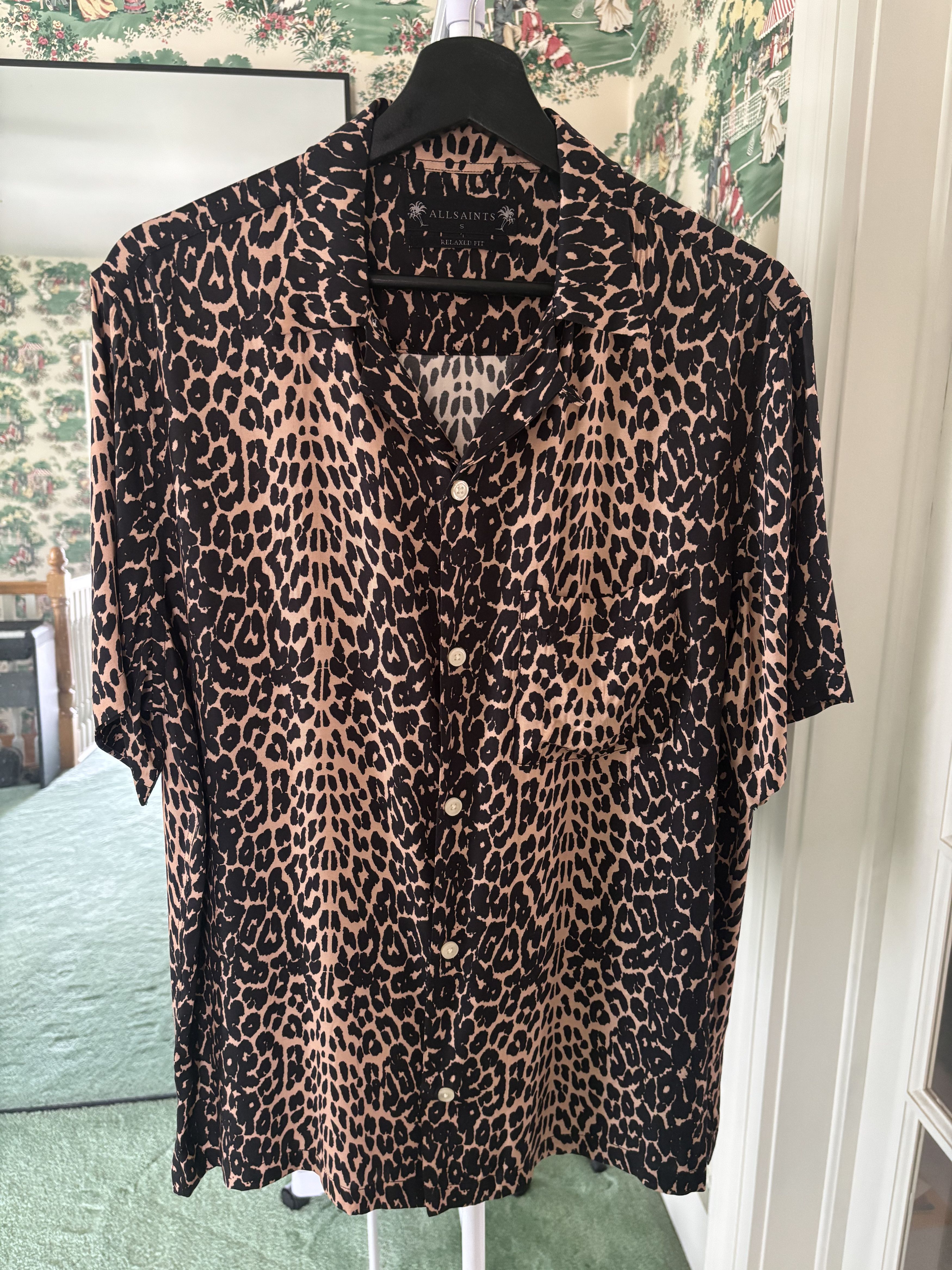 Allsaints "Feline" Hawaiian Viscose Shirt Size US S / EU 44-46 / 1 - 1 Thumbnail