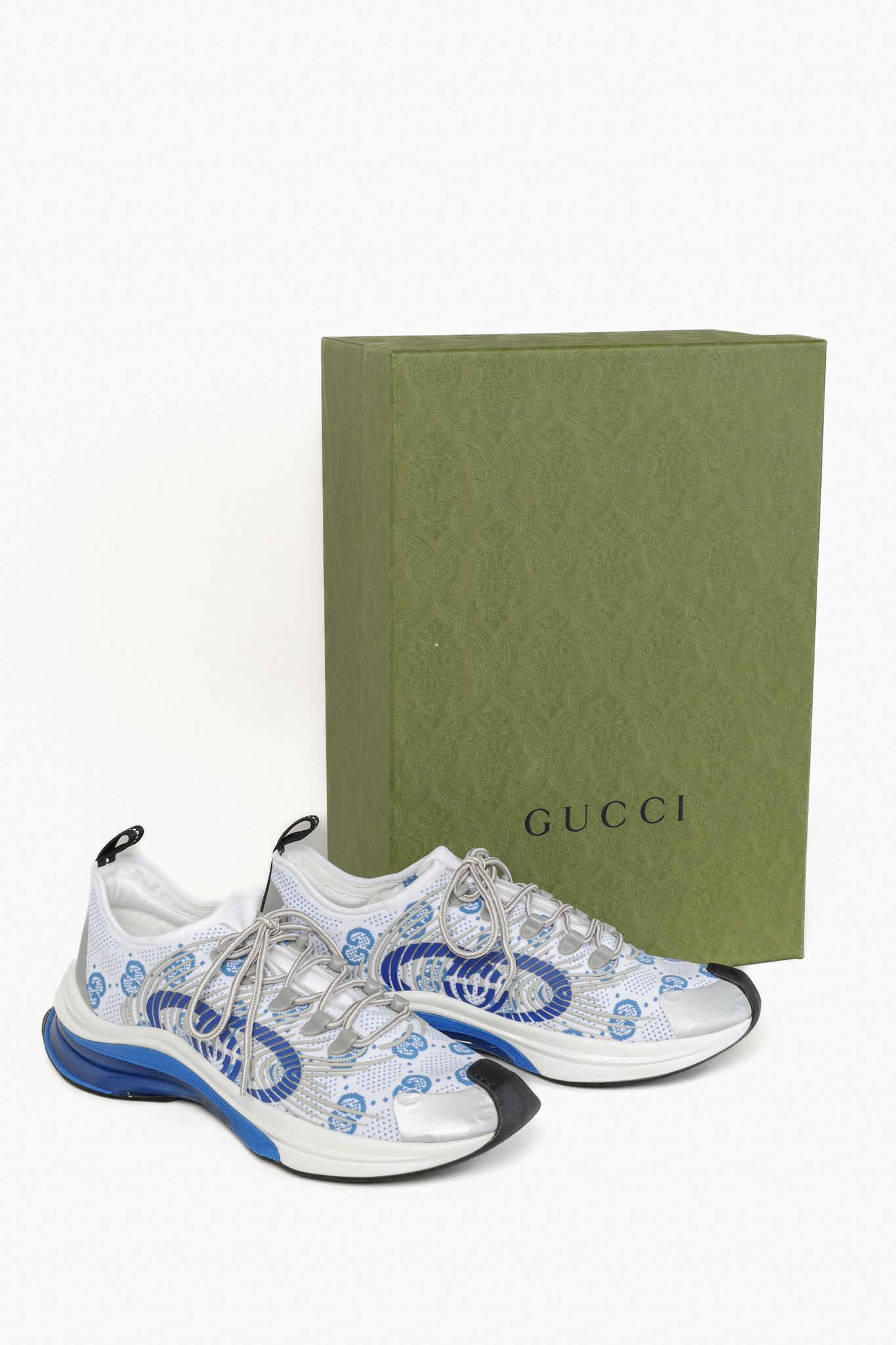 Gucci Gucci Run Sneaker Blue White GG Monogram Size US 10 / EU 43 - 12 Thumbnail