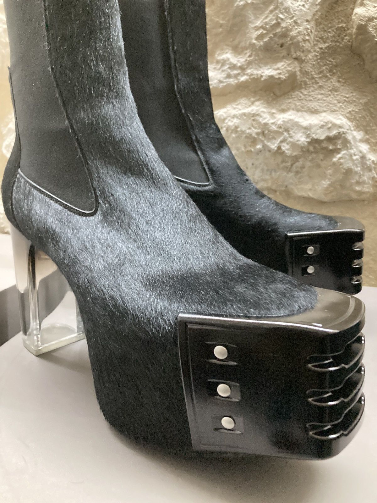 Rick Owens NEVER WORN / Calf Hair Platforms Chelsea Boots Size US 9 / EU 42 - 8 Thumbnail