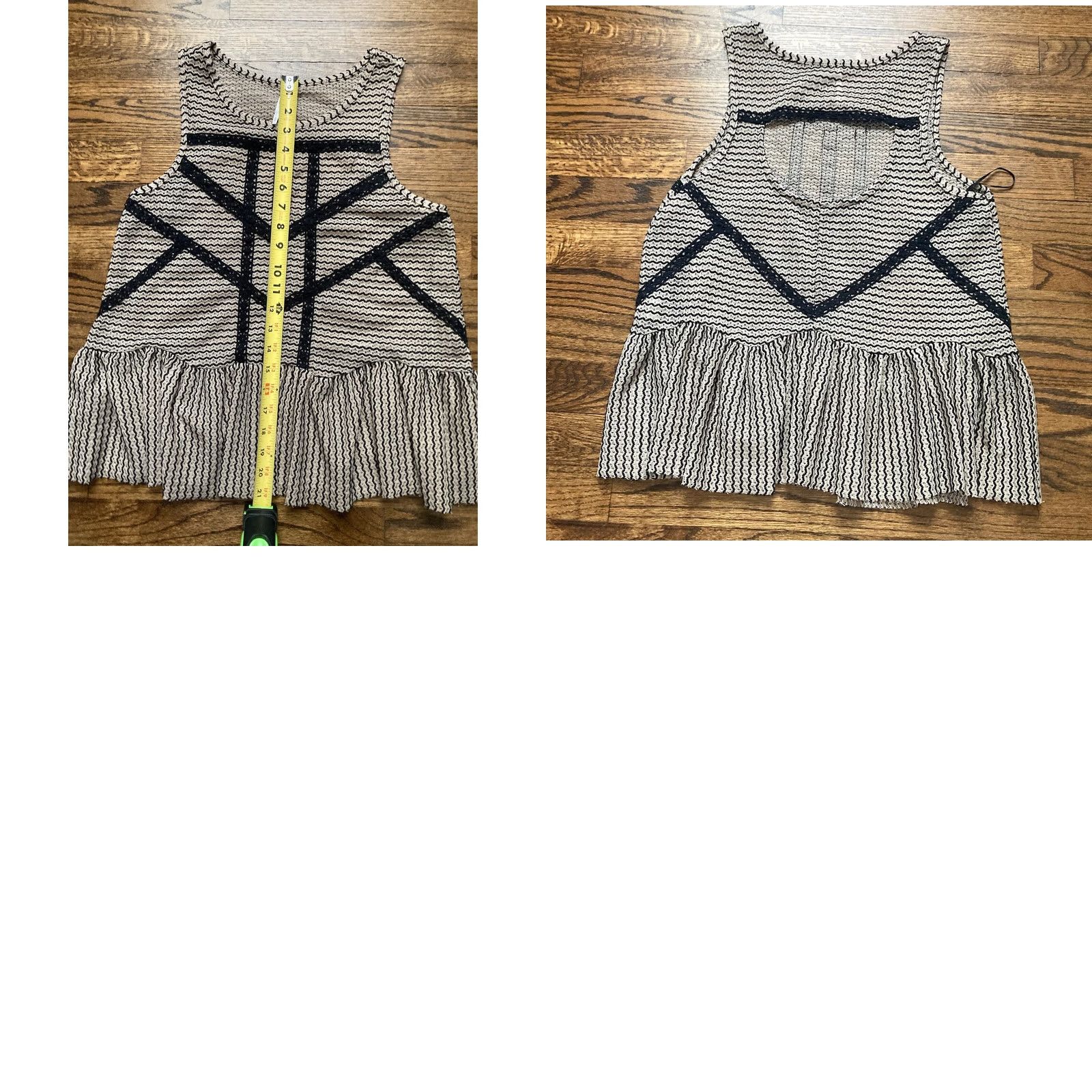 Free People Free People Tank Top XS Tan Geometric Lace Boho Sheer Open Back 90s Hippie Rock Bohemian Designer Tunic Women XS Tank Size XS / US 0-2 / IT 36-38 - 8 Thumbnail