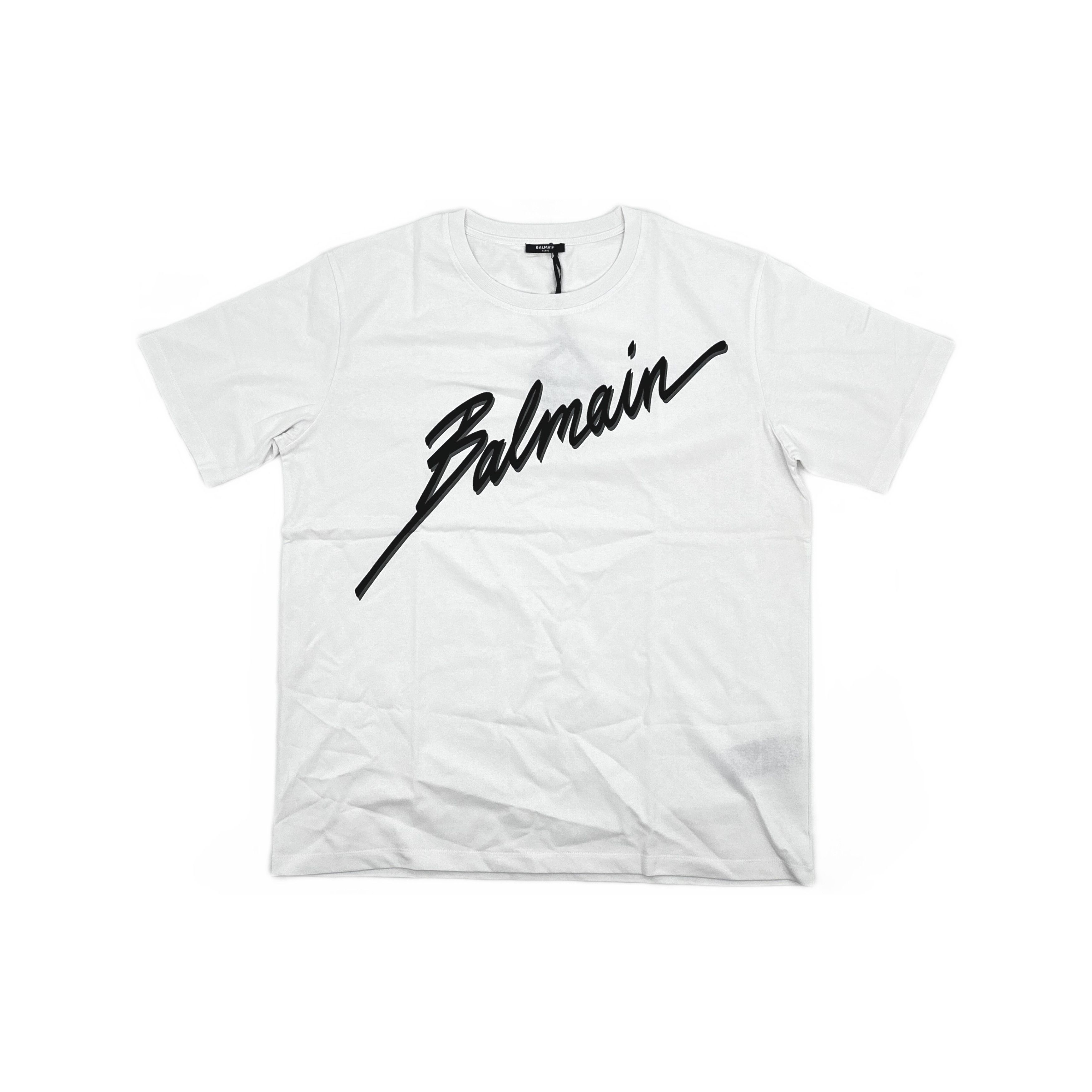 Balmain Balmain Logo Print T-Shirt White XL Size US XL / EU 56 / 4 - 1 Thumbnail
