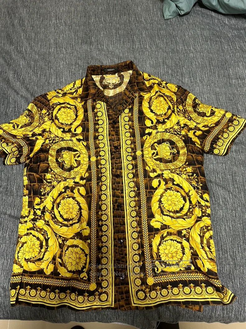 Versace Versace Patterned full-collar, single-breasted short shirt Size US L / EU 52-54 / 3 - 1 Thumbnail