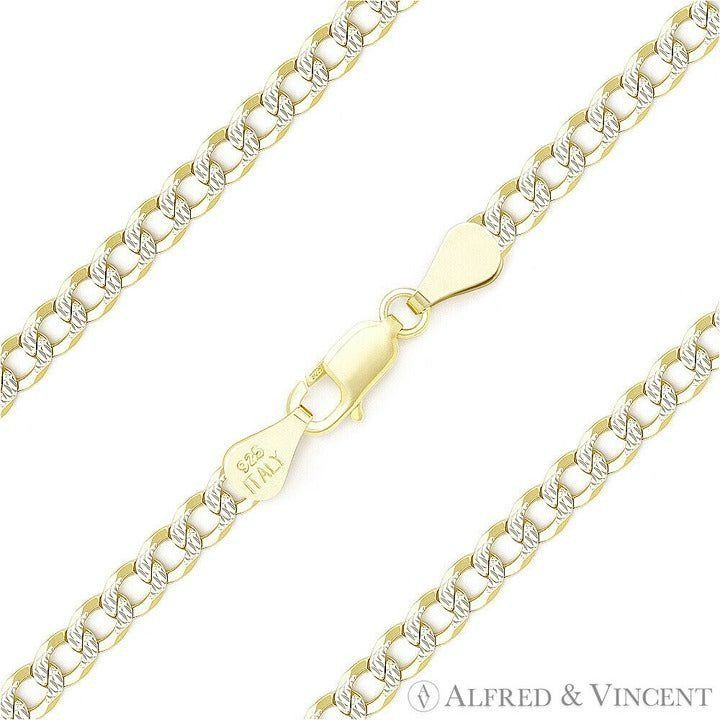 Other 3.7mm Cuban / Curb Link D-Cut Pave Italian Chain Bracelet Size ONE SIZE - 1 Thumbnail