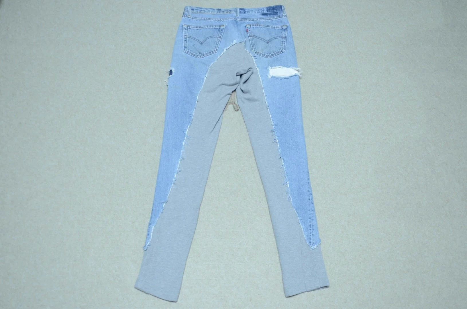 Greg Lauren Greg Lauren Classic Deconstructed Jeans-Sweatpants Paneled Size US 31 - 5 Thumbnail