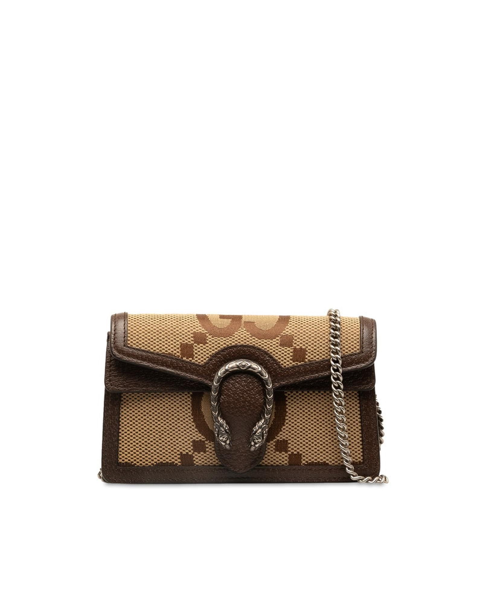 image of Mini Brown Dionysus Shoulder Bag With GG Pattern By Gucci, Women's